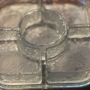 Elegant Clear Glass Divided Serving Tray